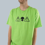 Green Alien Warning Graphic Tee - Men