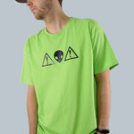 Green Alien Warning Graphic Tee - Men