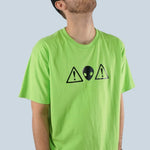 Green Alien Warning Graphic Tee - Men
